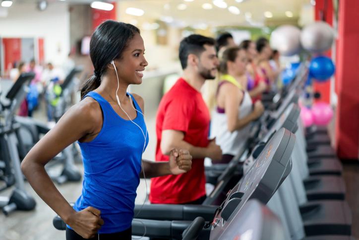 people working out in gym