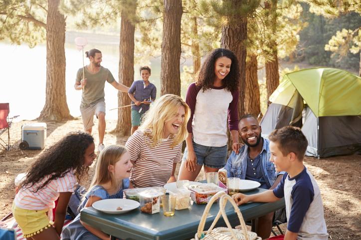 families camping