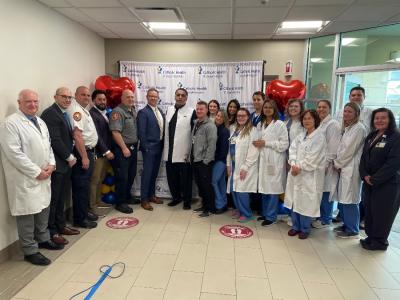 St. Joseph Hospital staff and patient