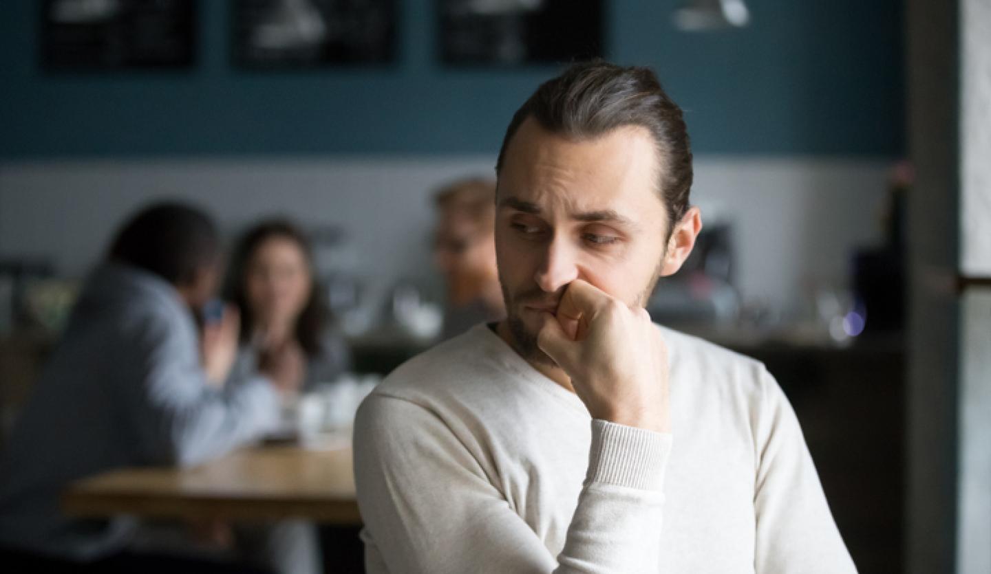 man sitting alone