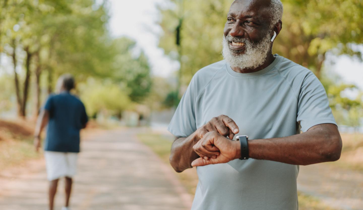 man exercising outside