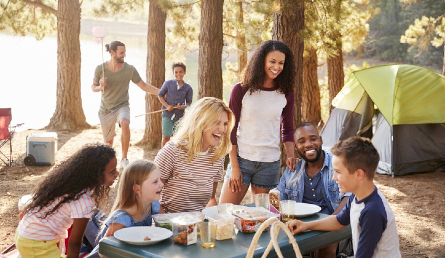 families camping