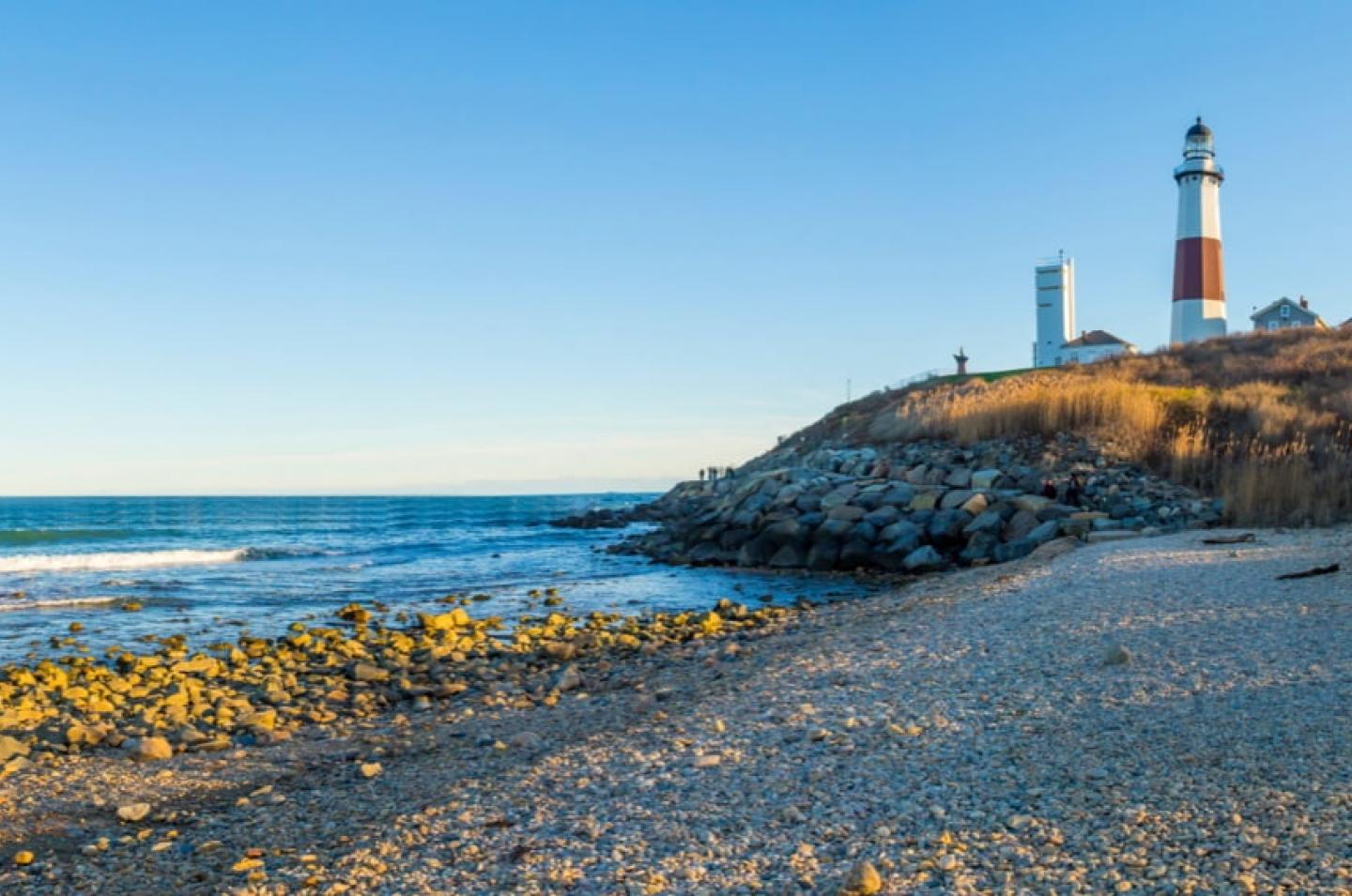 beach, lighthouse