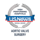 US News high performing badge aortic valve surgery