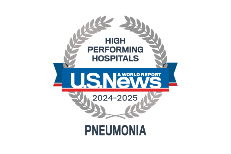 US News high performing badge pneumonia