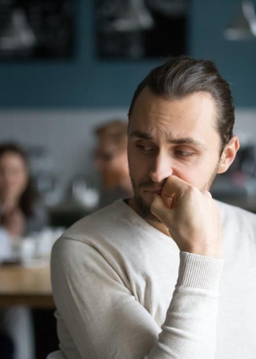 man sitting alone