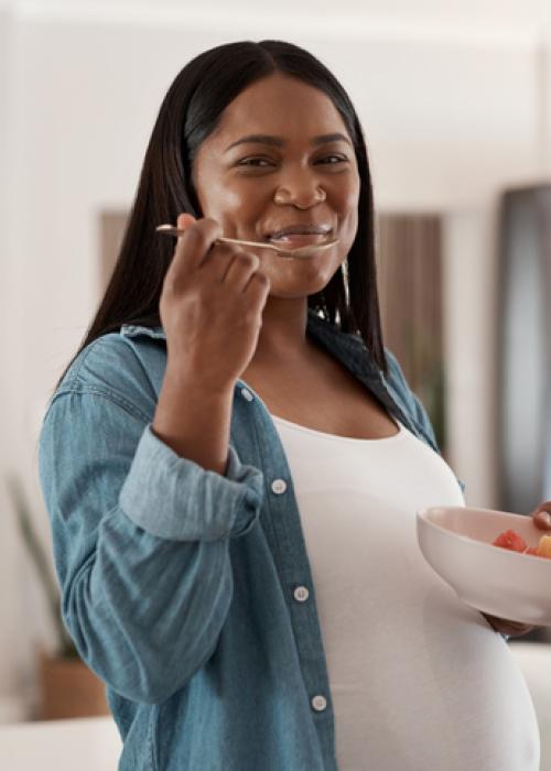 pregnant woman eating