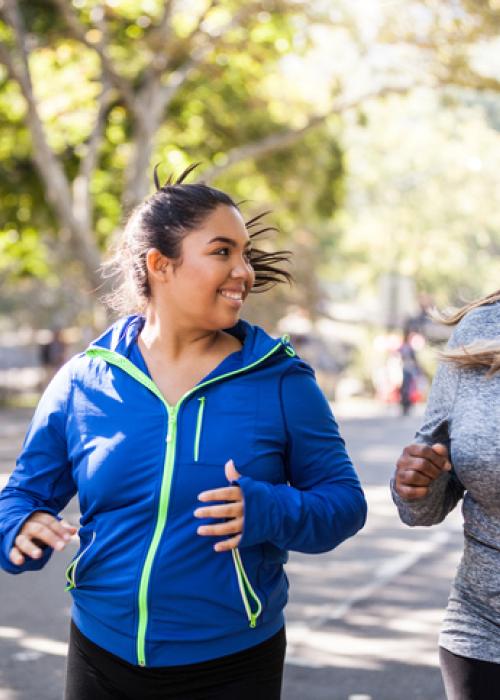 two women jogging